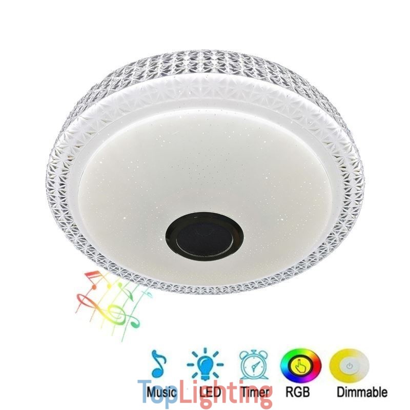 Ceiling Light Decorative Lamp Remote APP Control Bluetooth Music Speaker Flush Mount