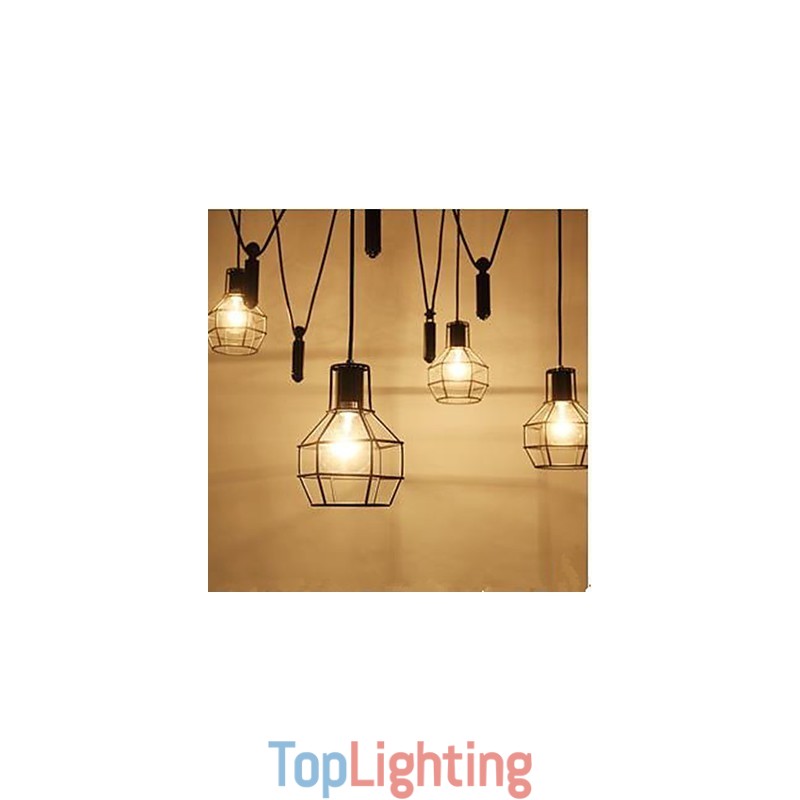 Dining Sitting Chandelier American Country Lamps And Lanterns Lift Tiny Cages Droplight
