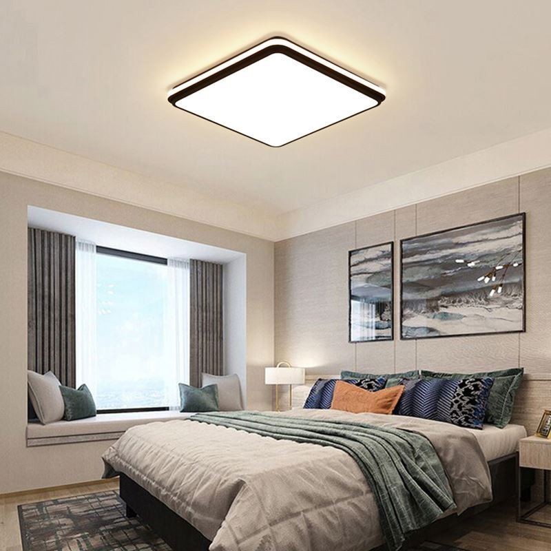 Minimalist Square Flush Mount Ceiling Light Fixture Modern Acrylic Lighting
