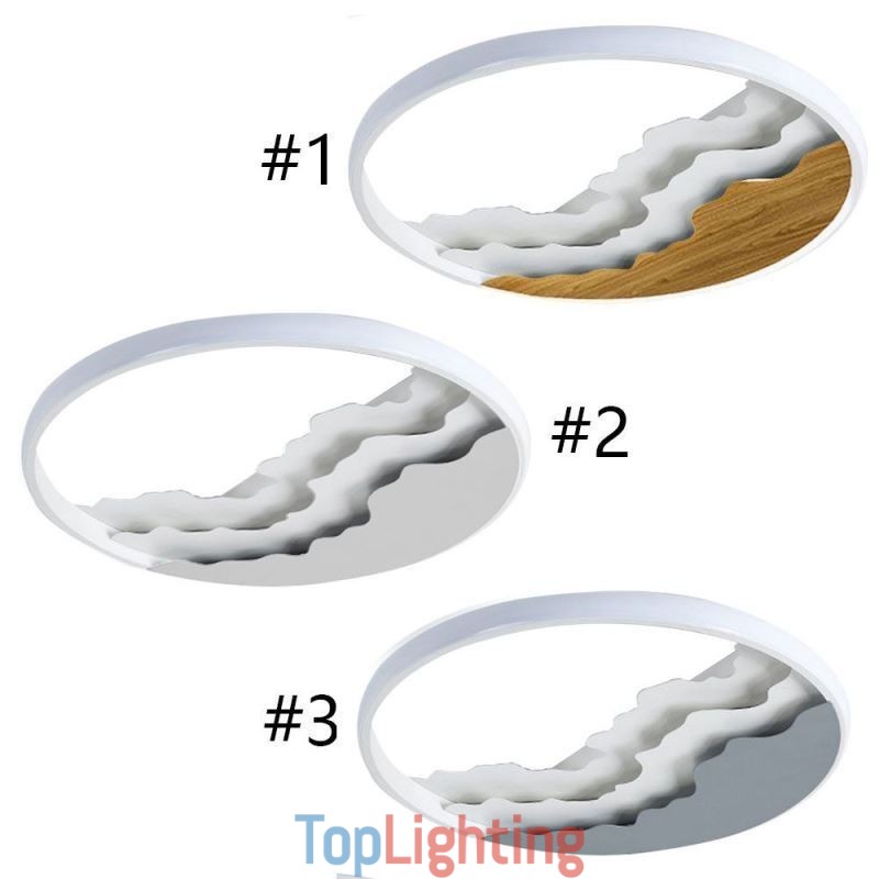 Round Flush Mount Unique Wave Shaped Acrylic Ceiling Light