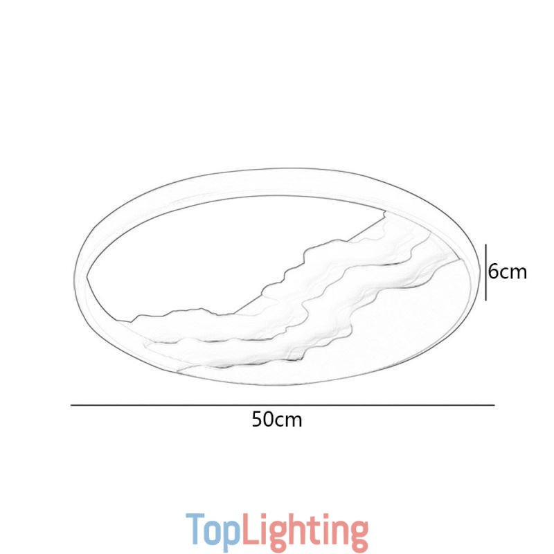 Round Flush Mount Unique Wave Shaped Acrylic Ceiling Light