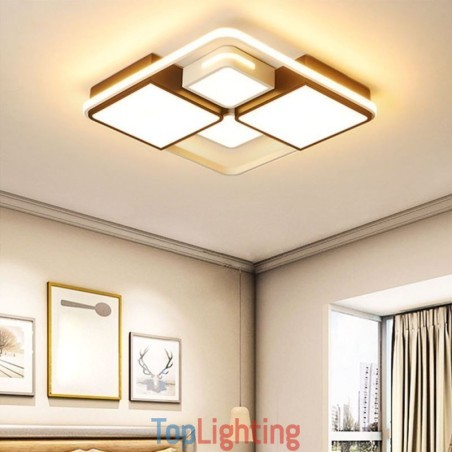Modern Flush Mount Ceiling Light Acrylic Square Black and White Light Fixture Modern Flush Mount Ceiling Light Acrylic Square Black and White Light Fixture