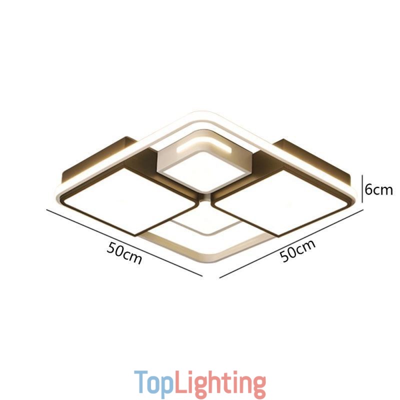 Modern Flush Mount Ceiling Light Acrylic Square Black and White Light Fixture