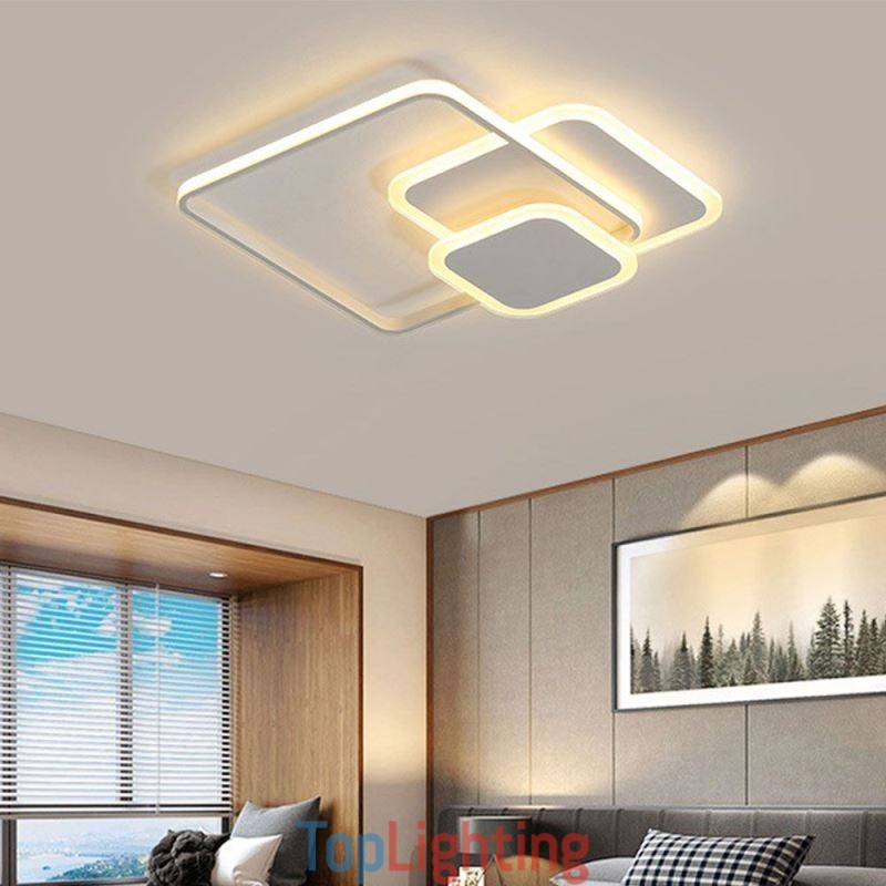 Square Frames Flush Mount Decorative Ceiling Light