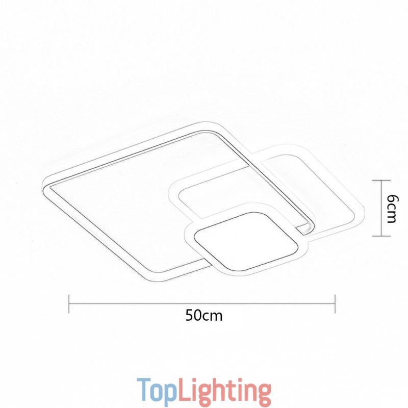 Square Frames Flush Mount Decorative Ceiling Light