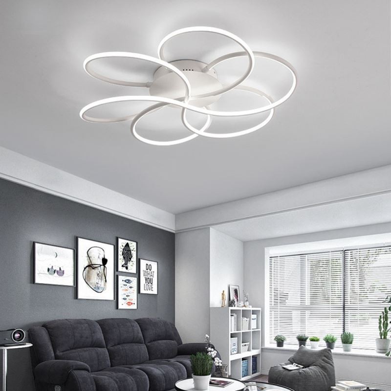 Linear Flush Mount Ceiling Light Modern Flower Design Light