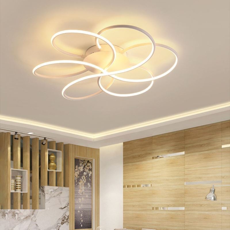 Linear Flush Mount Ceiling Light Modern Flower Design Light