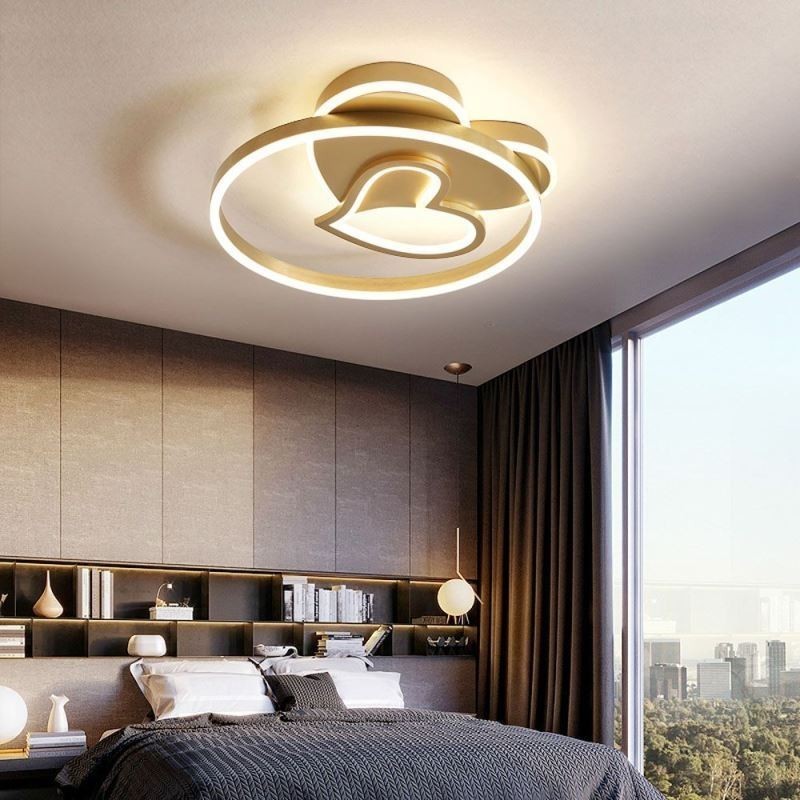 Modern Flush Mount Acrylic Double Layer Heart Shaped Ceiling Light