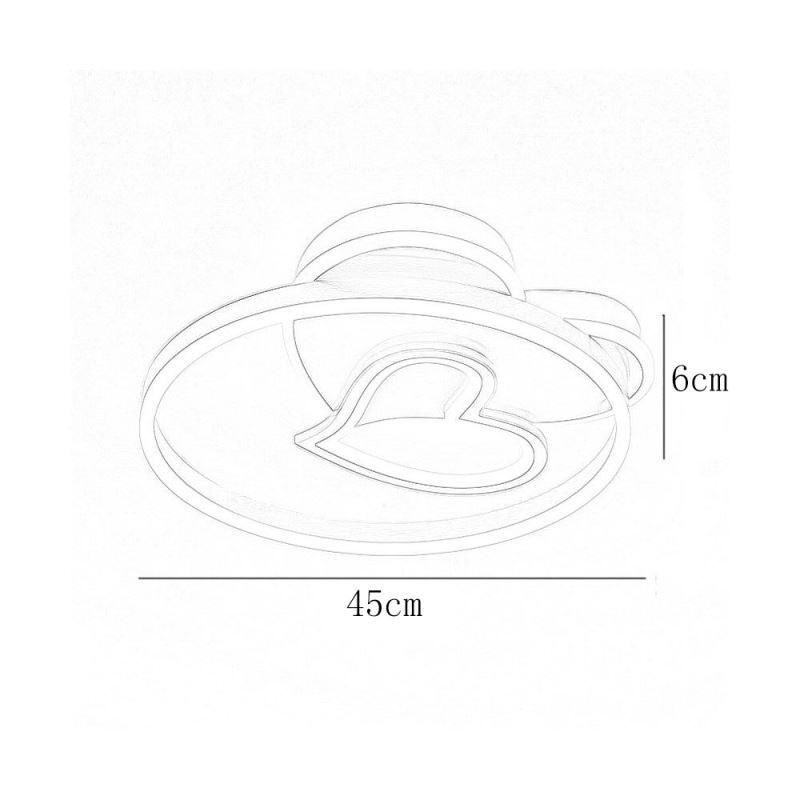 Modern Flush Mount Acrylic Double Layer Heart Shaped Ceiling Light