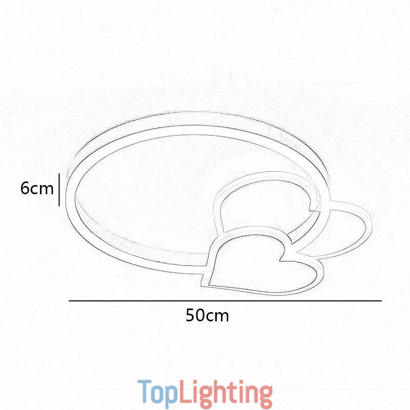 Modern Acrylic Flush Mount Gold Double Heart Ceiling Light