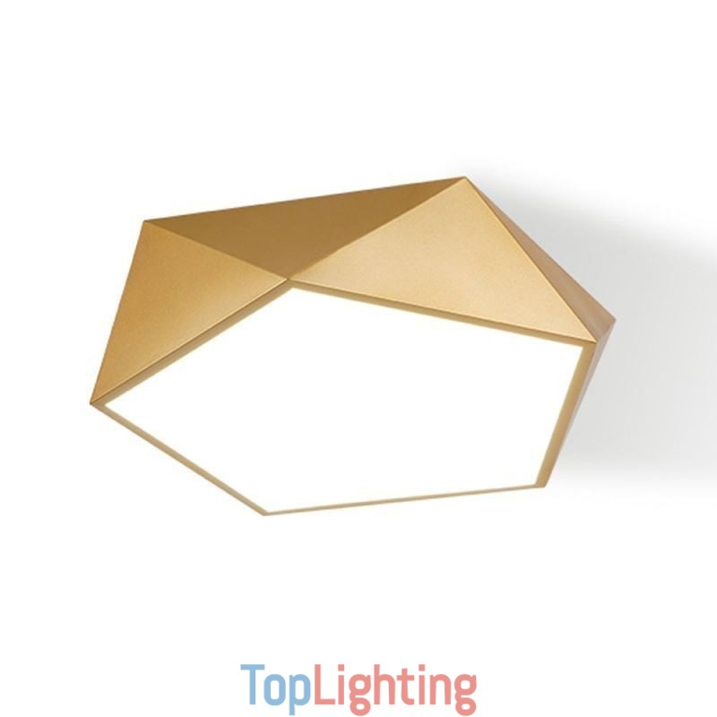 Gold Geometric Flush Mount Acrylic Ceiling Light