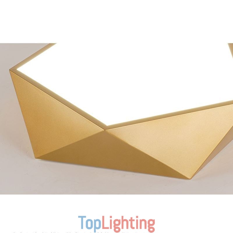 Gold Geometric Flush Mount Acrylic Ceiling Light
