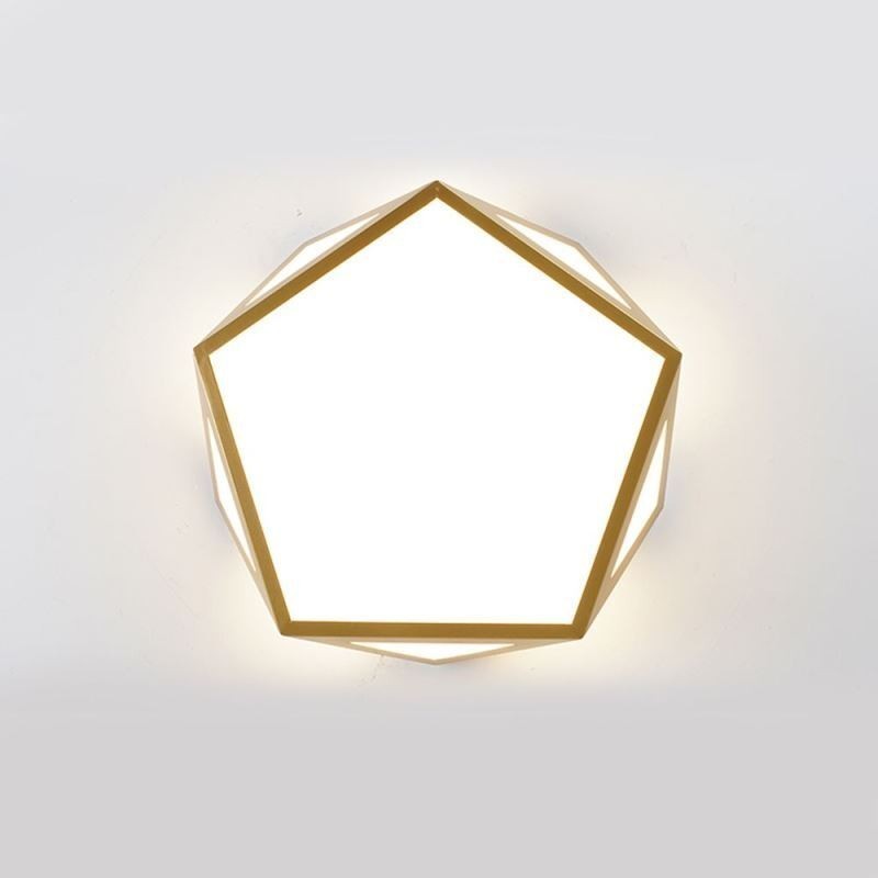 Gold Geometric Flush Mount Acrylic Ceiling Light