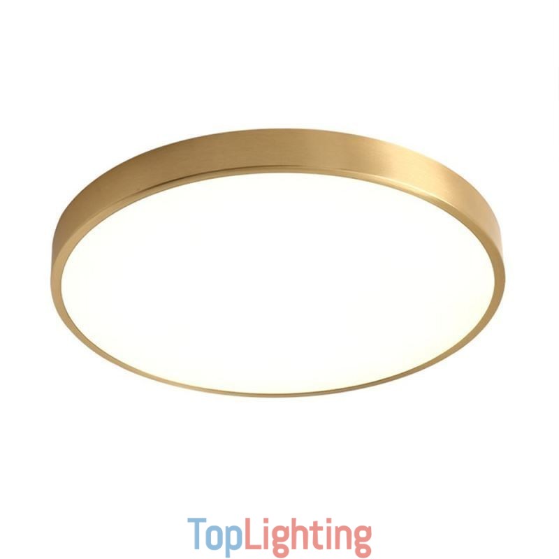 Round Flush Mount Modern Golden Acrylic Ceiling Light