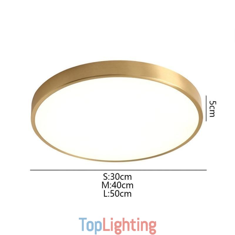 Round Flush Mount Modern Golden Acrylic Ceiling Light
