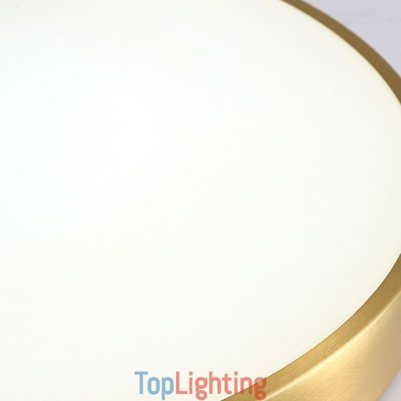 Round Flush Mount Modern Golden Acrylic Ceiling Light