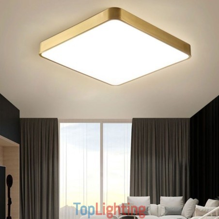 Flush Mount Minimalist Acrylic Square Gold Ceiling Light