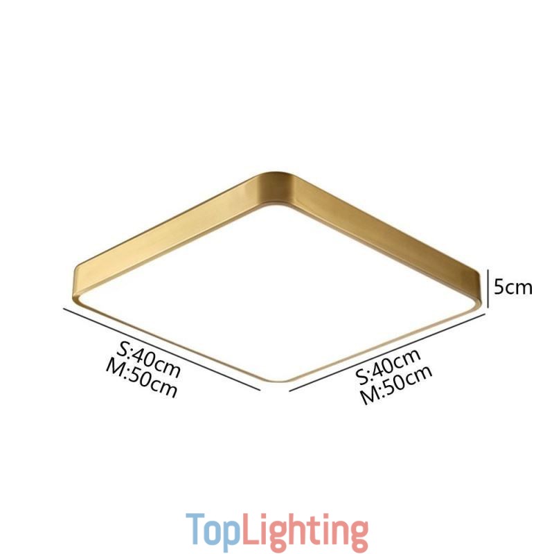 Flush Mount Minimalist Acrylic Square Gold Ceiling Light