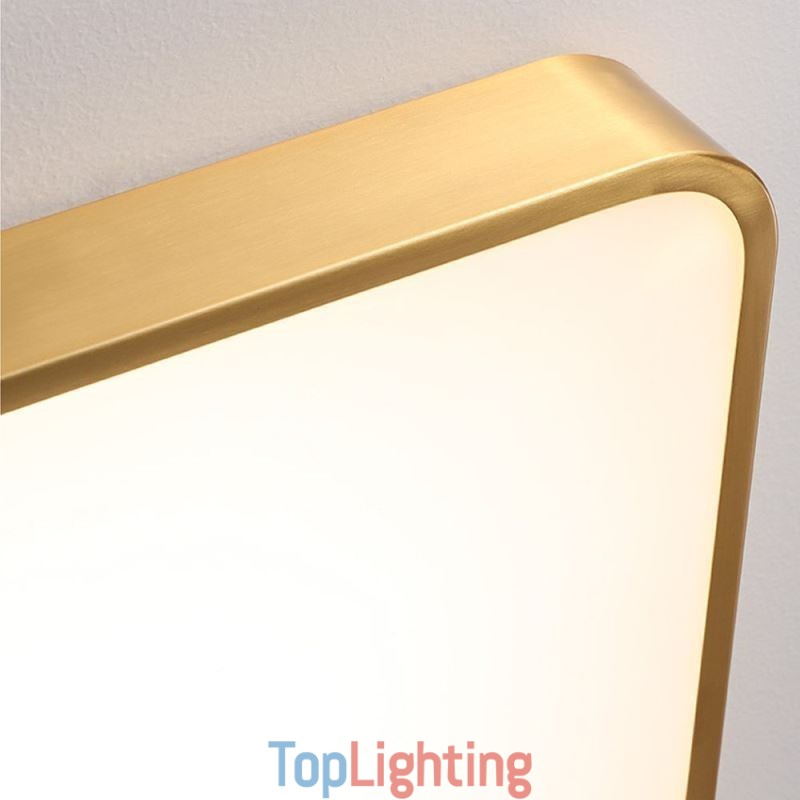 Flush Mount Minimalist Acrylic Square Gold Ceiling Light