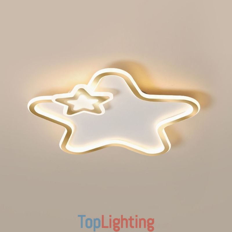 Creative Star Flush Mount Golden Star Ceiling Light