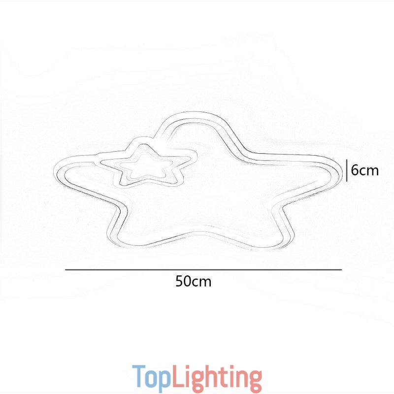 Creative Star Flush Mount Golden Star Ceiling Light