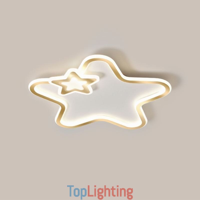 Creative Star Flush Mount Golden Star Ceiling Light