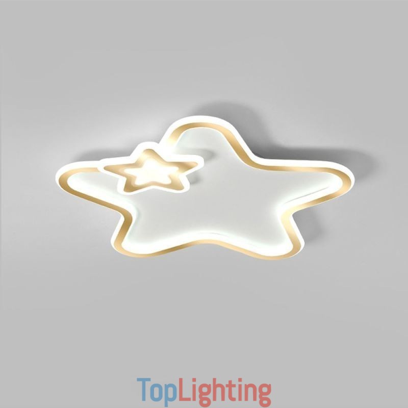 Creative Star Flush Mount Golden Star Ceiling Light
