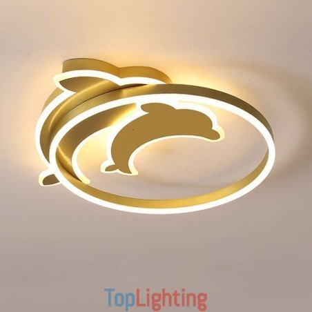 Gold Dolphin Flush Mount Ceiling Light Gold Dolphin Flush Mount Ceiling Light