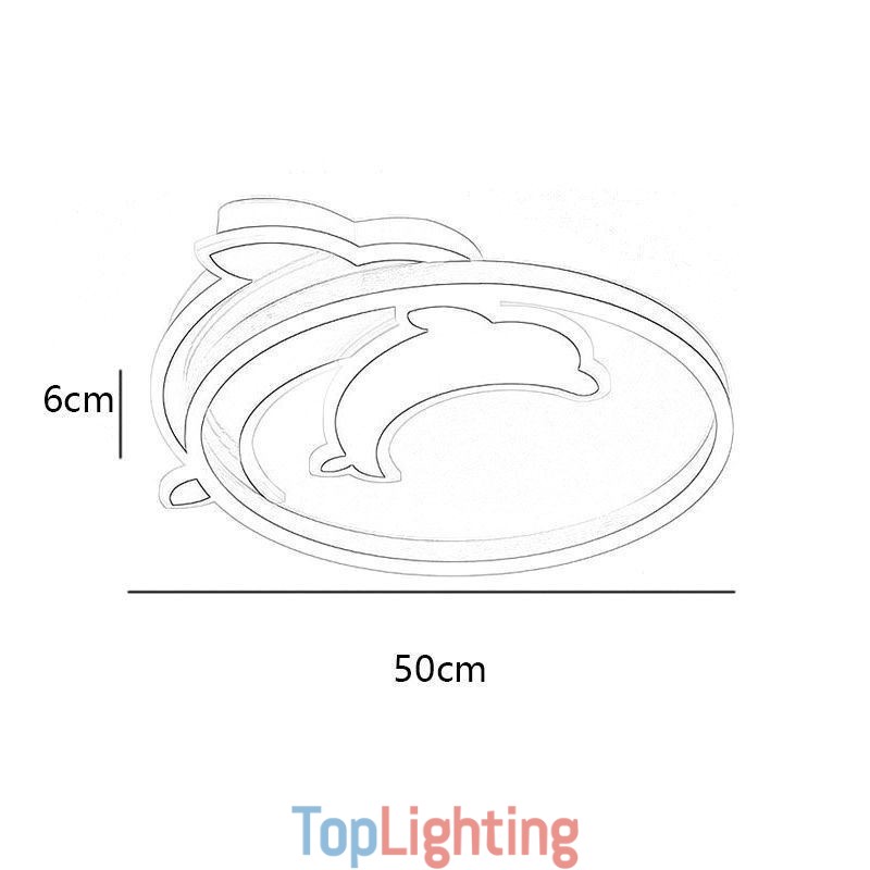 Gold Dolphin Flush Mount Ceiling Light