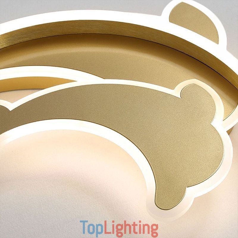 Gold Dolphin Flush Mount Ceiling Light