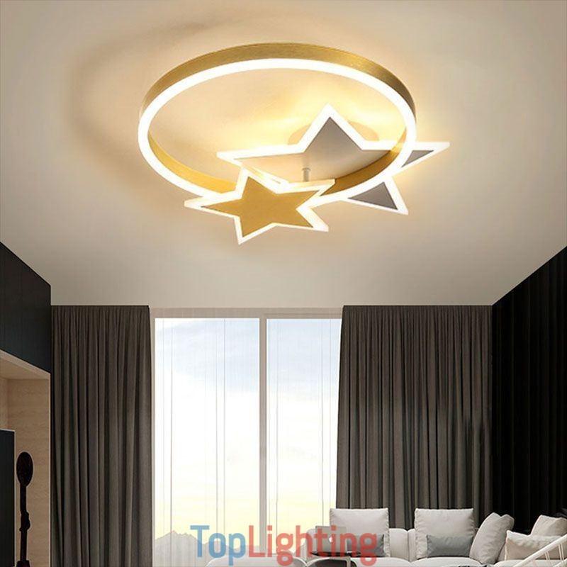 Star Flush Mount Ceiling Light Acrylic Double Stars Light Fixture