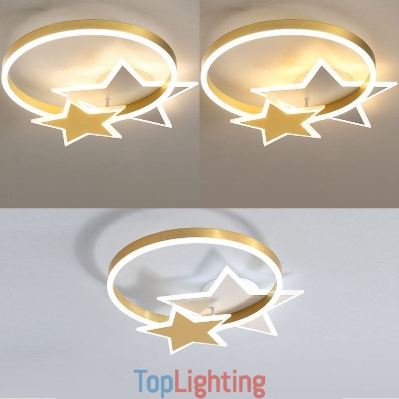Star Flush Mount Ceiling Light Acrylic Double Stars Light Fixture