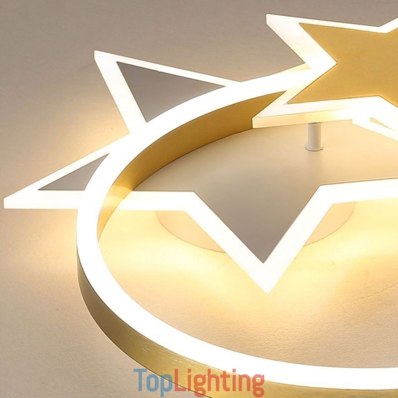 Star Flush Mount Ceiling Light Acrylic Double Stars Light Fixture