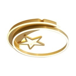 Moon Star Flush Mount Ceiling Light Gold Acrylic Light Fixture