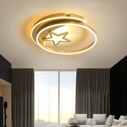 Moon Star Flush Mount Ceiling Light Gold Acrylic Light Fixture