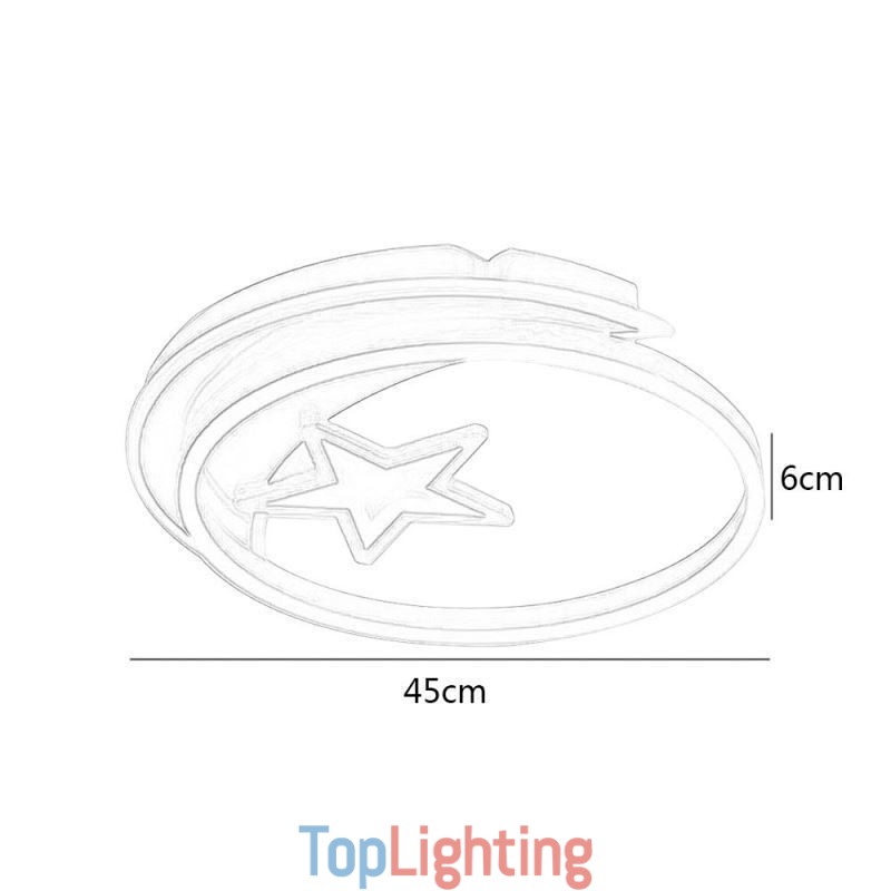 Moon Star Flush Mount Ceiling Light Gold Acrylic Light Fixture