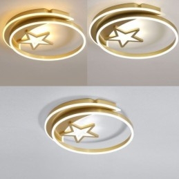 Moon Star Flush Mount Ceiling Light Gold Acrylic Light Fixture