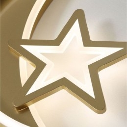 Moon Star Flush Mount Ceiling Light Gold Acrylic Light Fixture