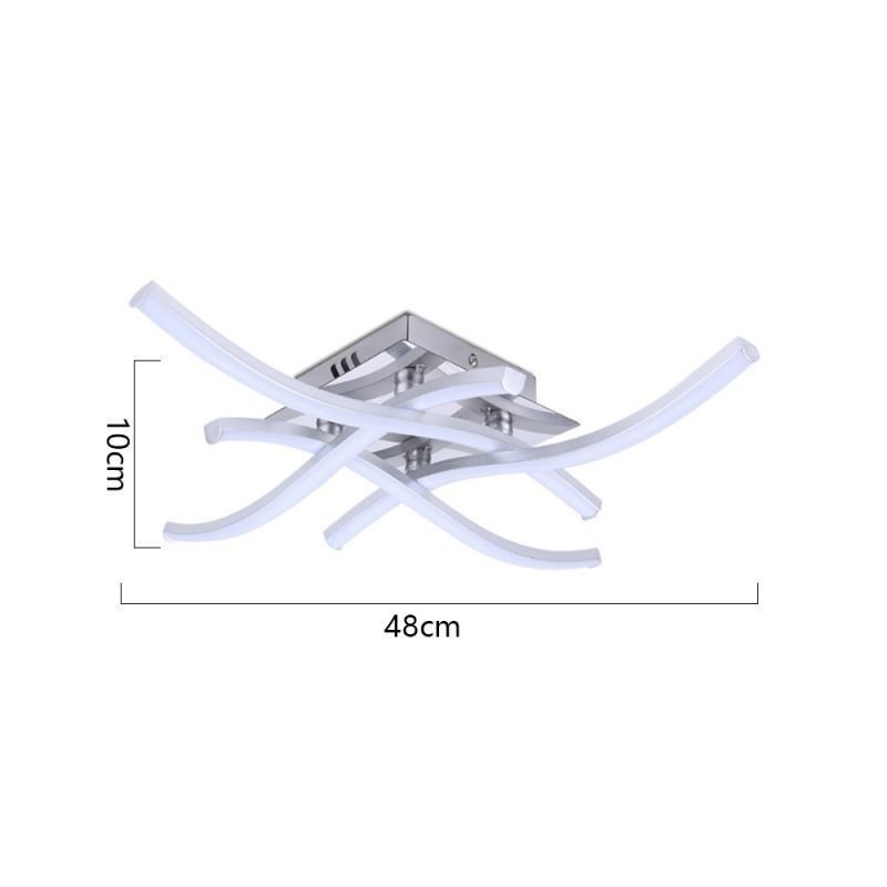 Modern Simple Flush Mount Acrylic 4 Lights Wave Shaped Ceiling Light