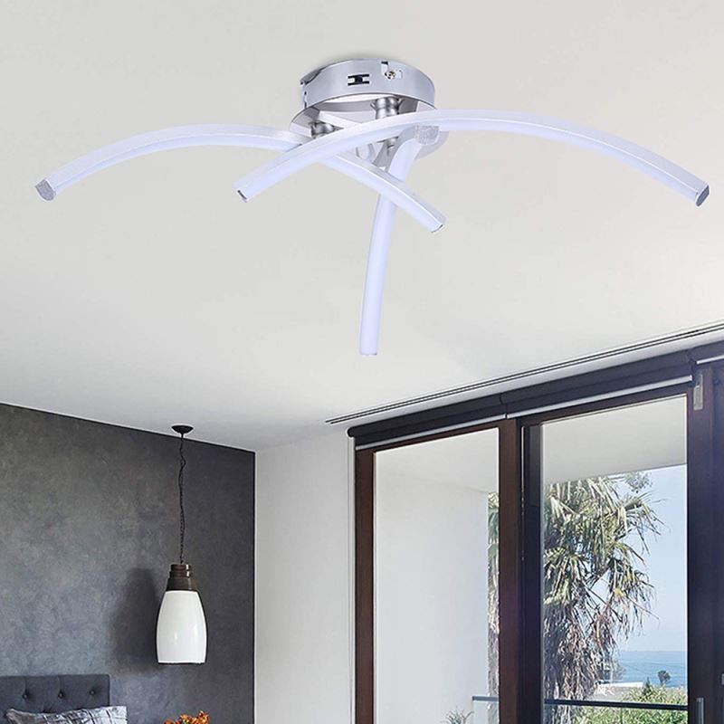 Simple Flush Mount Arc Shaped Acrylic Cross Ceiling Light