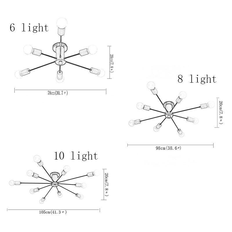 Modern Magic Beans Flush Mount Wood Branch Chandelier