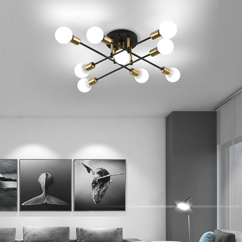 Simple Magic Beans Flush Mount Crossed Ceiling Light