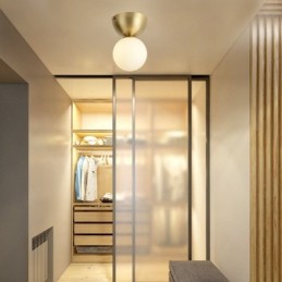 Nordic Brass Mini Flush Mount Ceiling Light Foyer Lighting