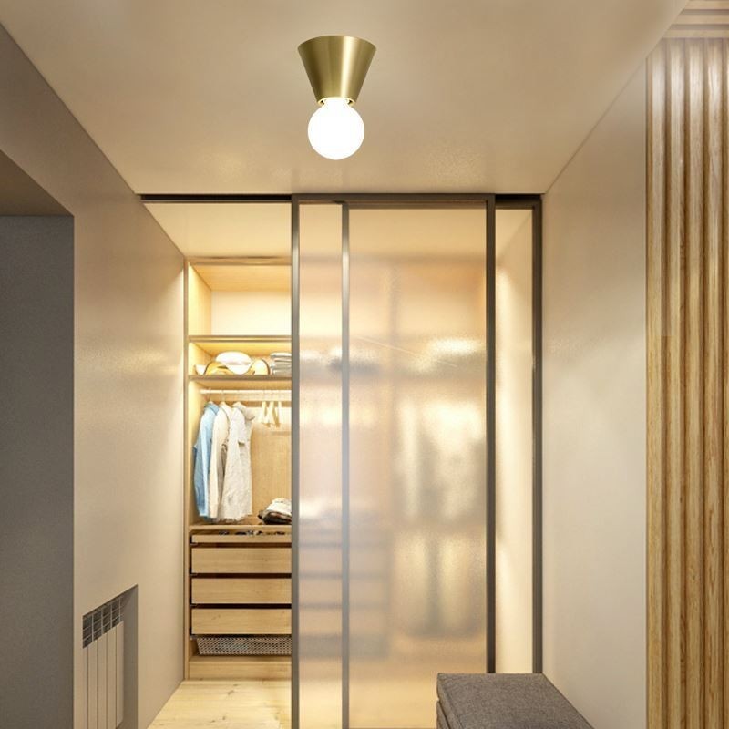 Nordic Brass Mini Flush Mount Ceiling Light