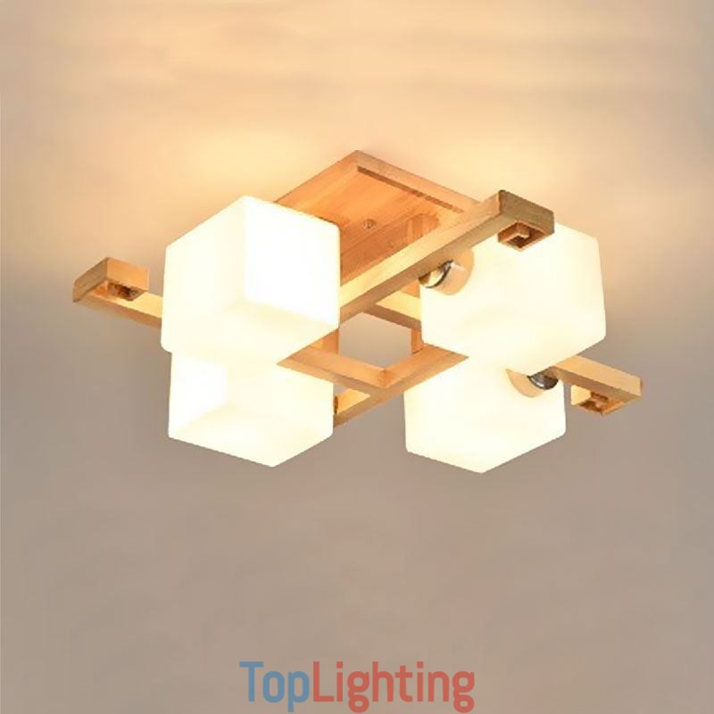 Nordic Flush Mount Ceiling Light Creative Warm Solid Wood Light