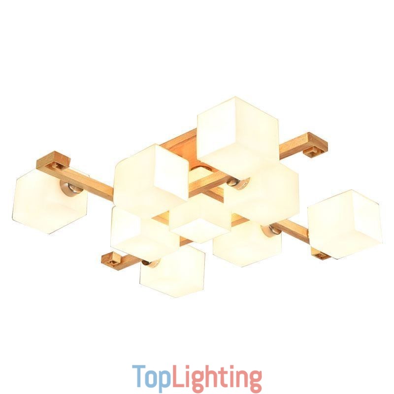 Nordic Flush Mount Ceiling Light Creative Warm Solid Wood Light