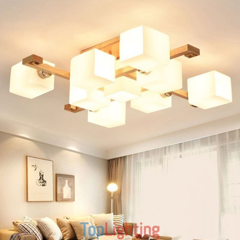 Nordic Flush Mount Ceiling Light Creative Warm Solid Wood Light