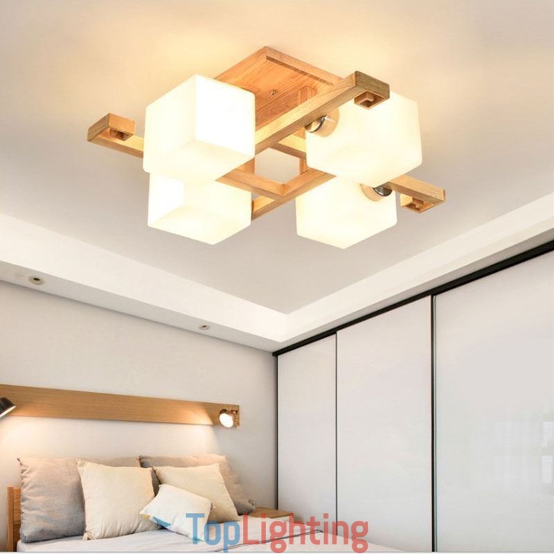 Nordic Flush Mount Ceiling Light Creative Warm Solid Wood Light