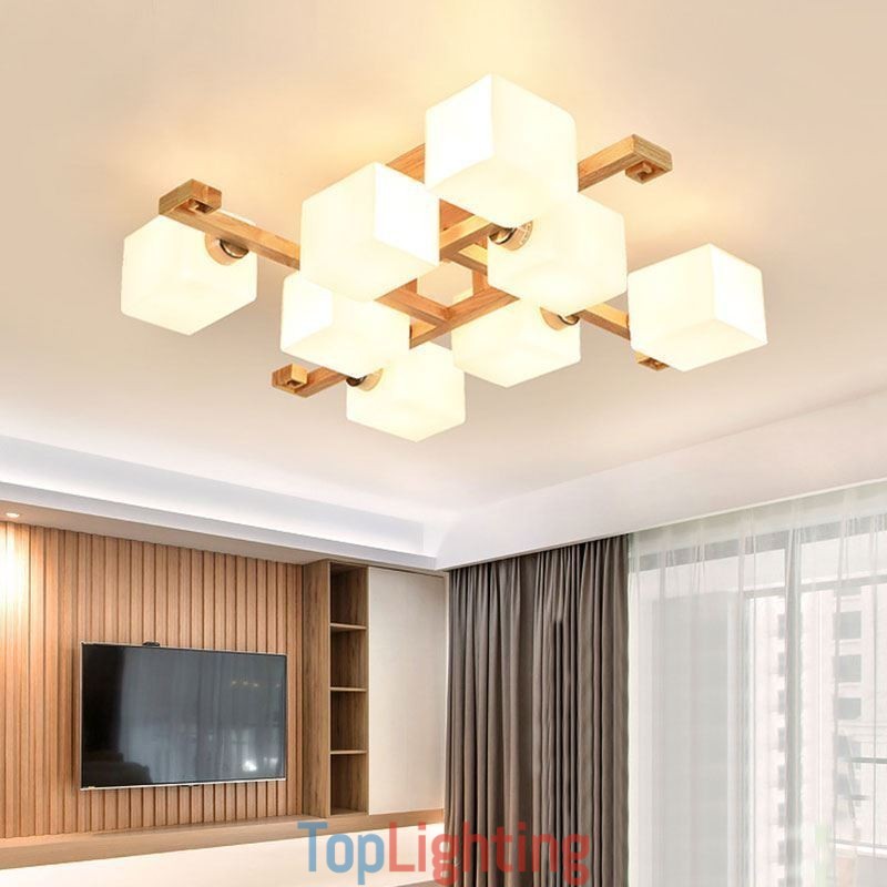 Nordic Flush Mount Ceiling Light Creative Warm Solid Wood Light