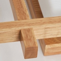 Nordic Square Grid Flush Mount Ceiling Light Rubber Wood Light